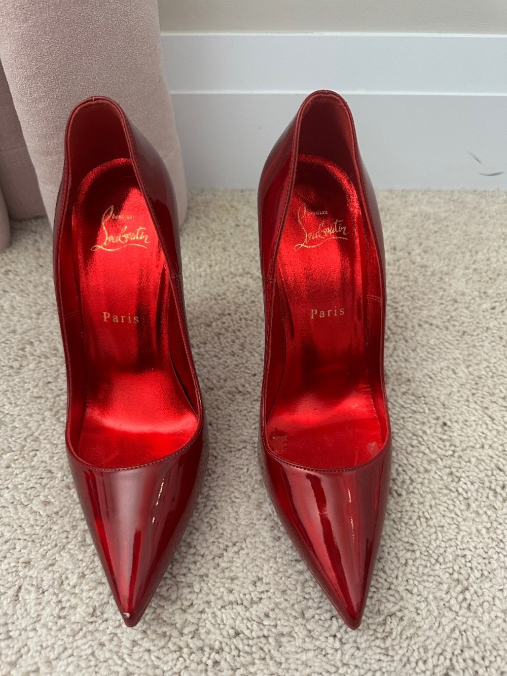 Christian Louboutin So Kate 120 Patent Leather Pumps – Loubi Red – EU 37